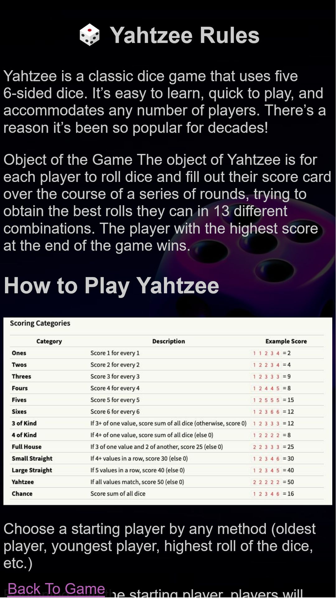 Yahtzee: Classic Dice Game